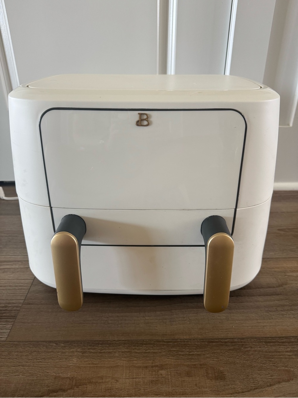 Beautiful by drew White double air fryer with Gold Handles